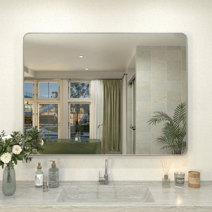 Zyphi 48 in. W x 36 in. H Rectangular Framed Wall Bathroom Vanity Mirror