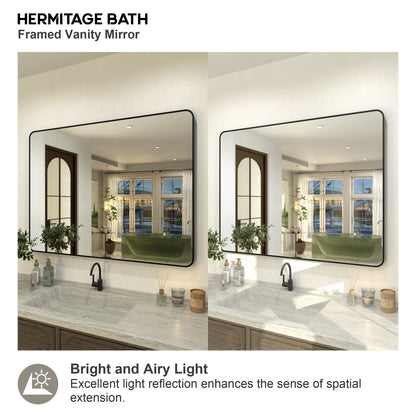 Kielo 48 in. W x 36 in. H Rectangular Framed Wall Bathroom Vanity Mirror