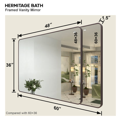 Kielo 48 in. W x 36 in. H Rectangular Framed Wall Bathroom Vanity Mirror