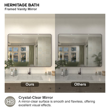 Kielo 48 in. W x 36 in. H Rectangular Framed Wall Bathroom Vanity Mirror