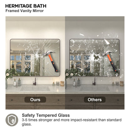 Kielo 48 in. W x 36 in. H Rectangular Framed Wall Bathroom Vanity Mirror