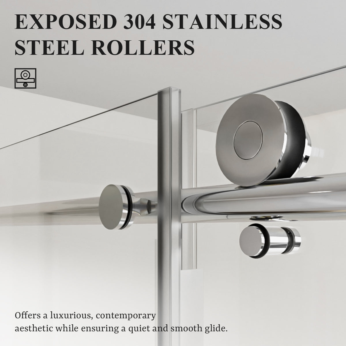 Nivorix Nexus 60 in. W x 60 in. H Sliding Semi-Frameless Tub Door with Clear Tempered Glass