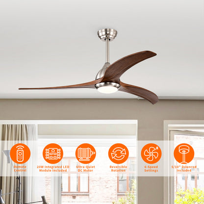 Taimei Cyre 52 in. Downrod Standard Ceiling Fan with Integrated LED with Remote Included DC Motor 4_06840559-98d8-4a8c-a149-bd8249550445