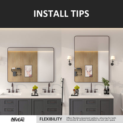 Niveal SM Series Rectangular Framed Wall Bathroom Vanity Mirror