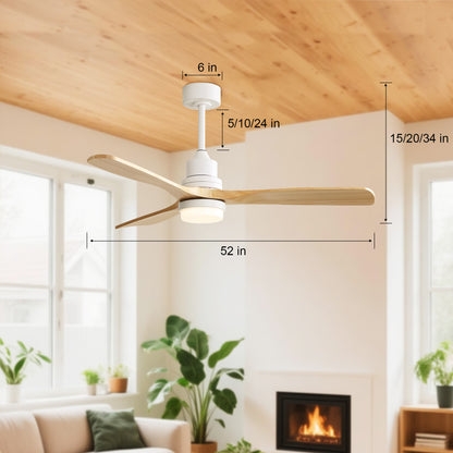 Taimei Nimis 52 in. Downrod Standard Ceiling Fan with Integrated LED with Remote Included DC Motor 4_1ce07780-9784-45b6-a174-741195e75936