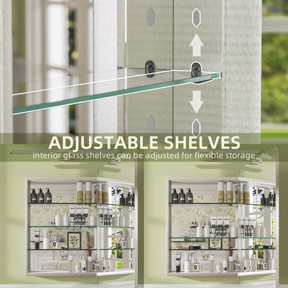 Niveal FMC Series Rectangular Aluminum Recessed/Surface Mount Framed Medicine Cabinet with Mirror