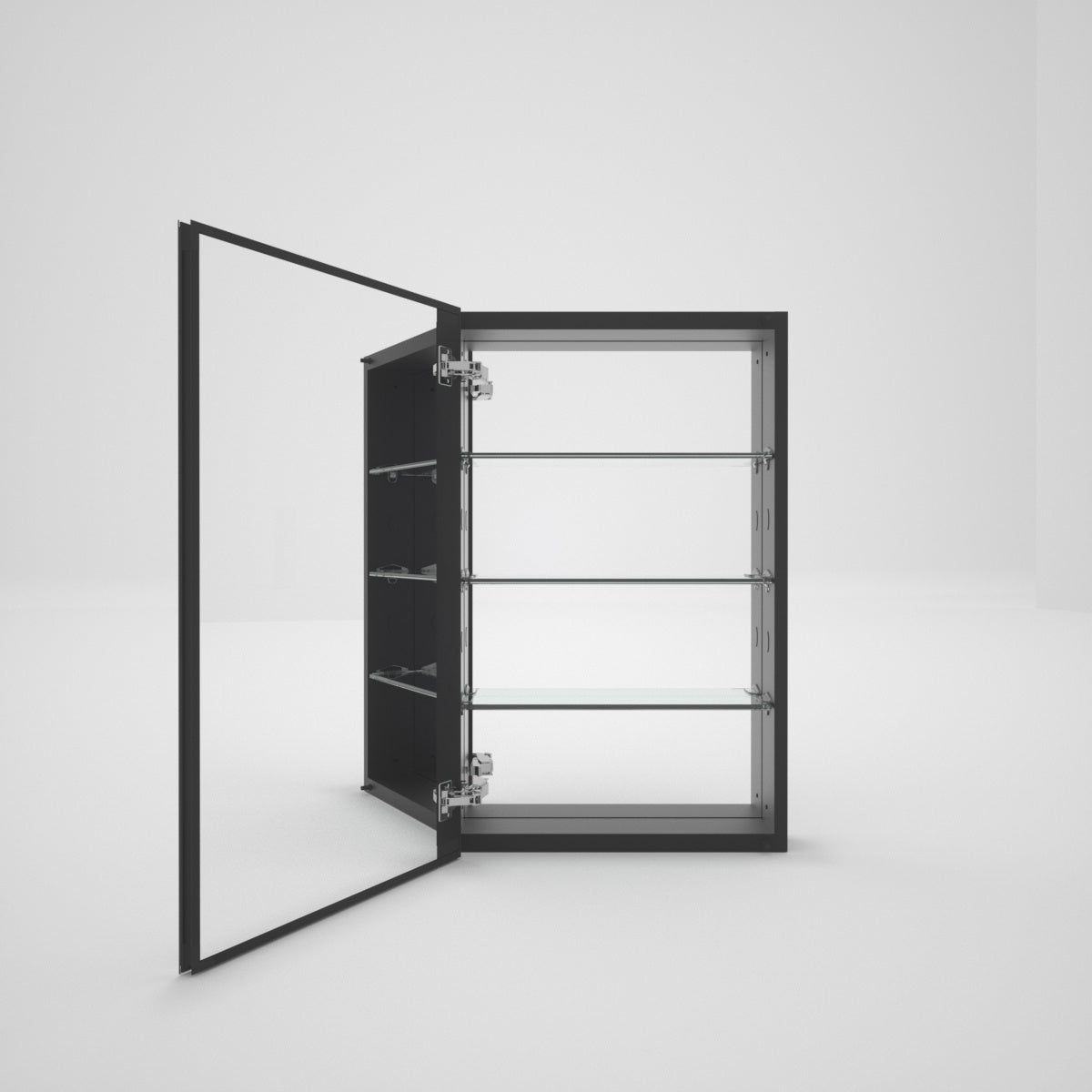 LuminaCare 19 in. W x 30 in. H Rectangular Aluminum Medicine Cabinet with Mirror