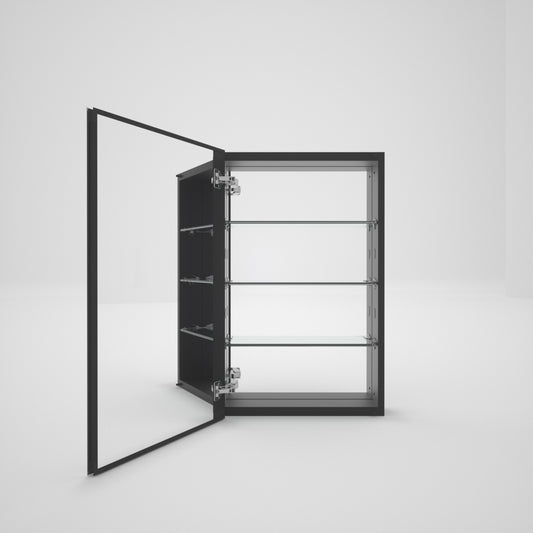 LuminaCare 19 in. W x 30 in. H Rectangular Aluminum Medicine Cabinet with Mirror