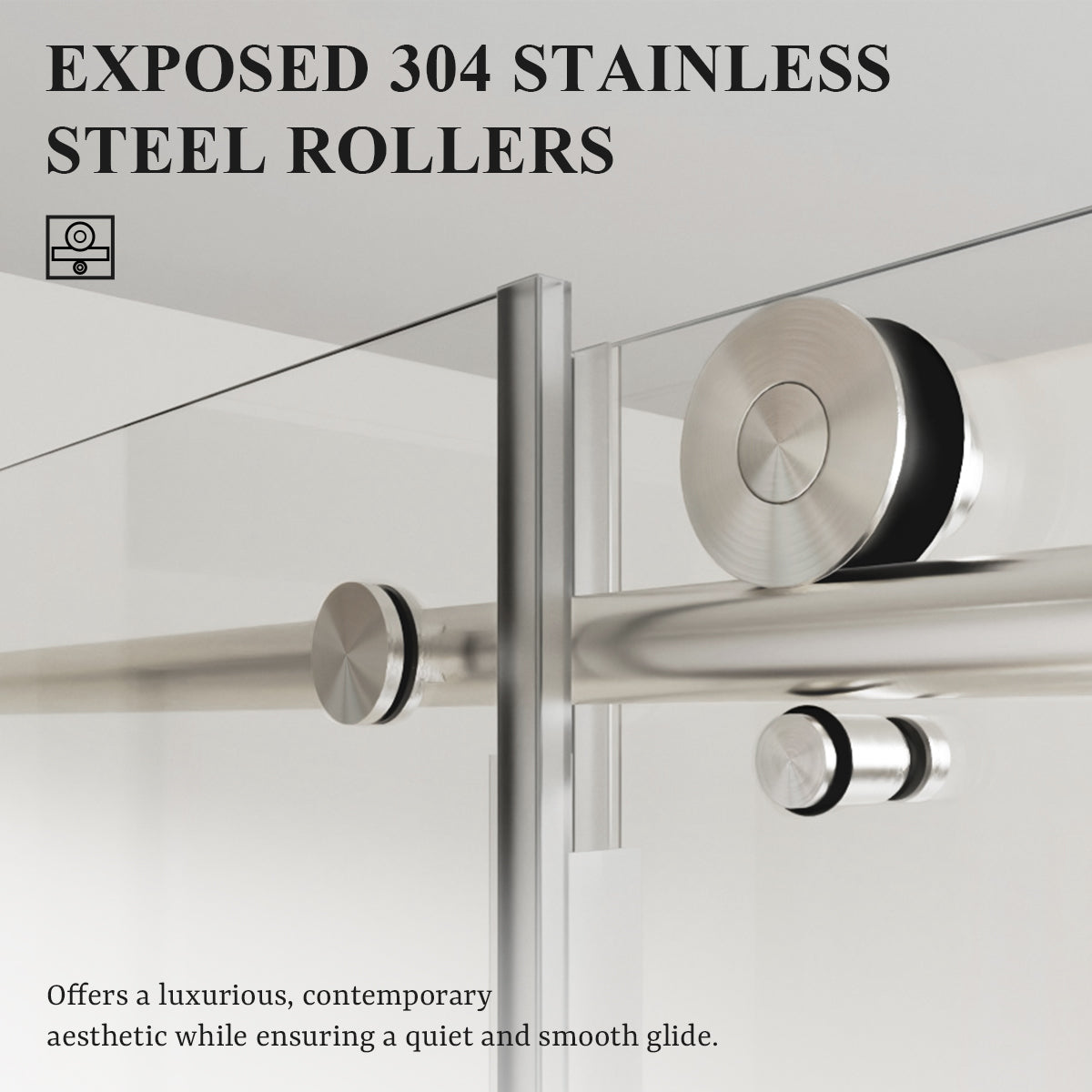 Nivorix Nexus 60 in. W x 60 in. H Sliding Semi-Frameless Tub Door with Clear Tempered Glass