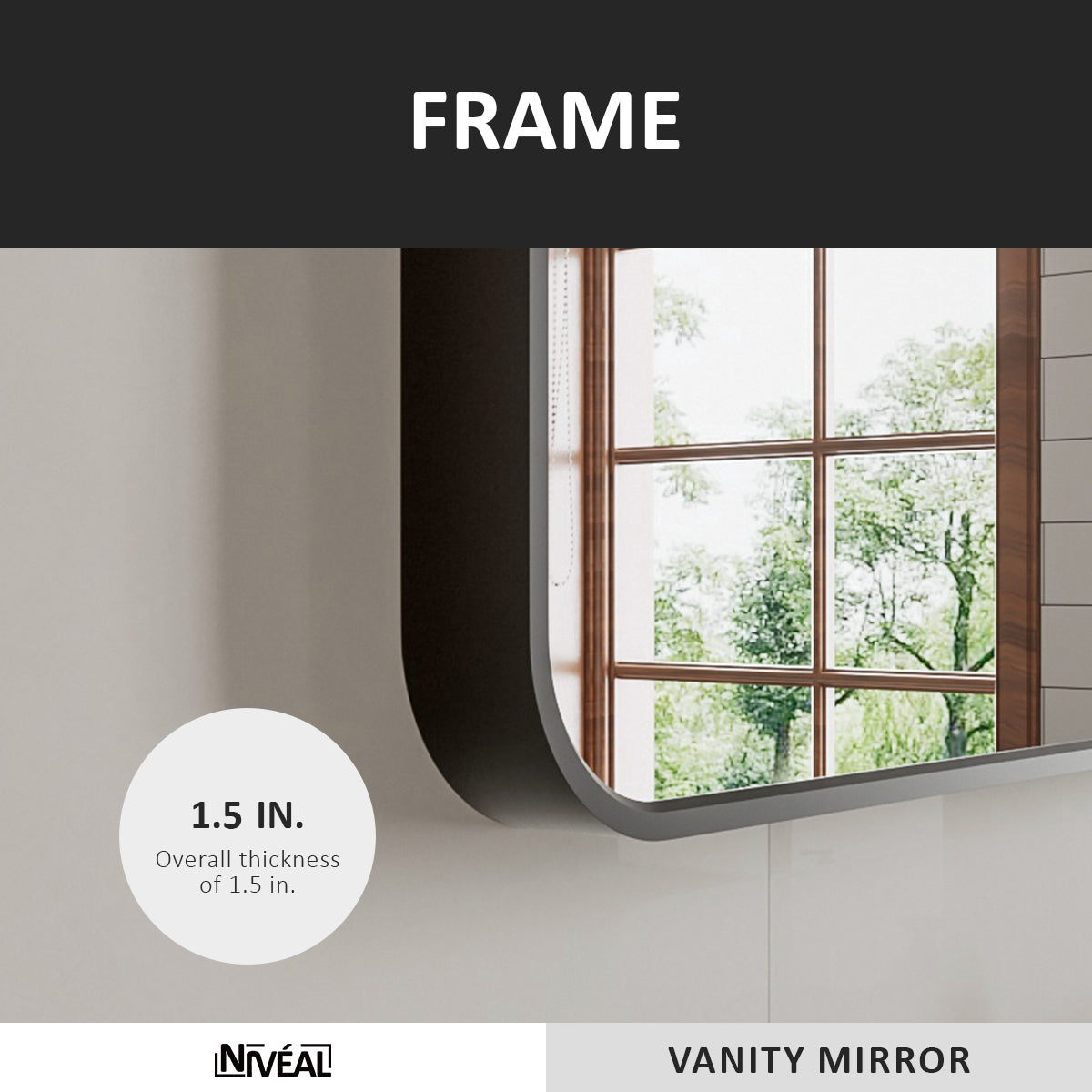 Niveal STRE Series Rectangular Framed Wall Bathroom Vanity Mirror 4_29f2e033-781f-4c78-80d8-995bd111a180