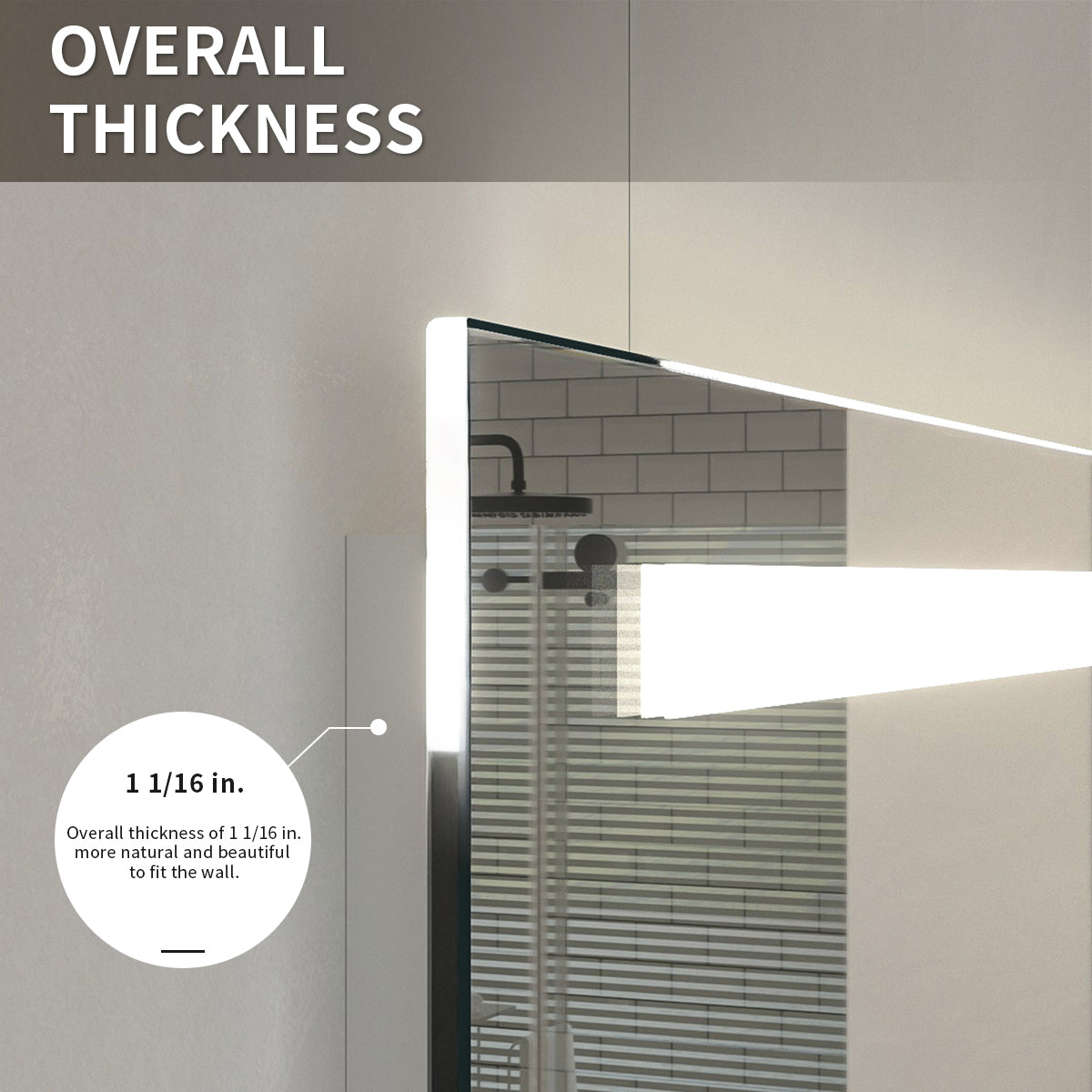 Niveal LMI01 Series Rectangular Frameless LED Wall Bathroom Vanity Mirror 4_2aa406eb-e03b-4128-9cd1-891fc1f938ab