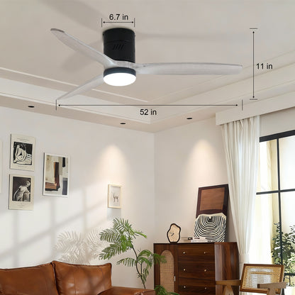 Taimei Ryme 52 in. Flush Mount Ceiling Fan with Light and Remote, DC Motor, Reversible 4_304e8bfc-5c7b-4778-91c3-d46a88bab950