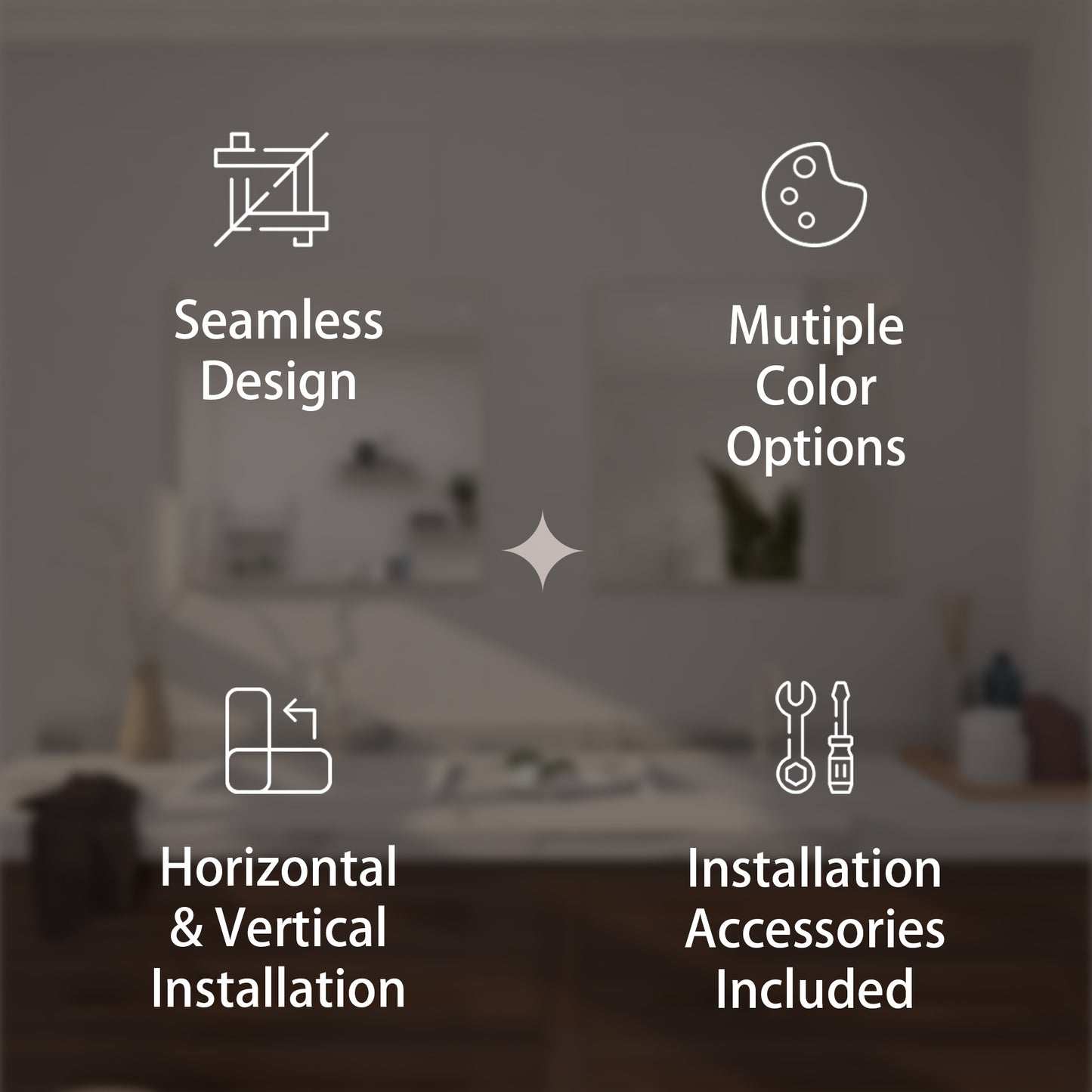 TaiMei 30 in. W x 30 in. H  Rectangular Framed Bathroom Vanity Mirror