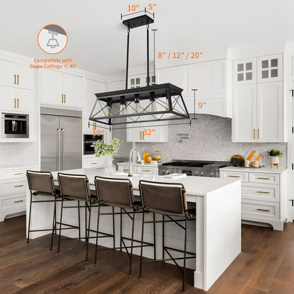 Taimei Vesper 16 in. 4-Light & Rustica 5-Light Farmhouse Industrial Chandelier Light 4_360a86bb-d680-400c-993c-96690920a92c