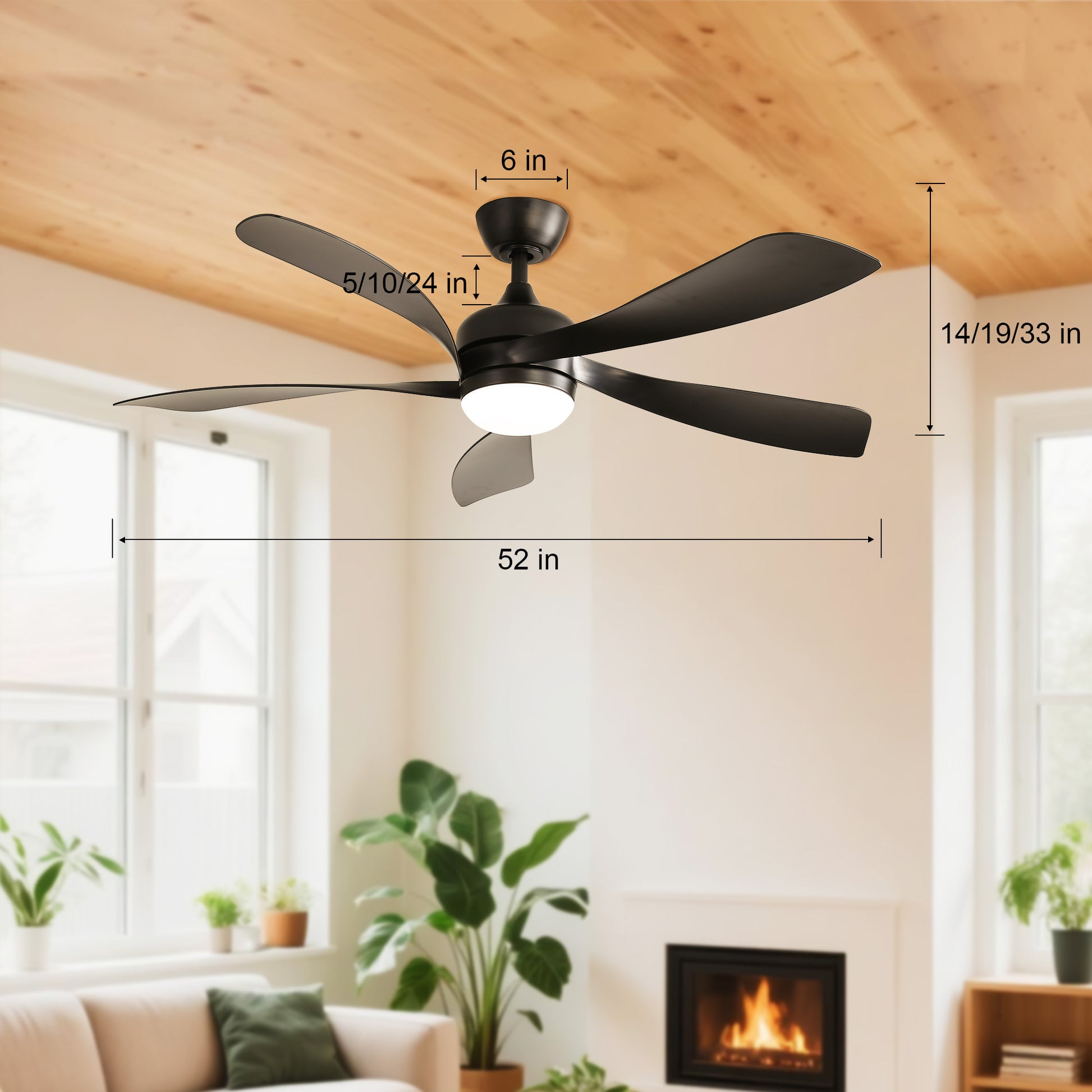 Taimei Sleek 52 in. Ceiling Fan - 5 Precision ABS Blades with Soft LED Light and Whisper-Quiet 6-Speed Remote Control 4_40a44999-c84b-45aa-a8ca-6588ef4935ed