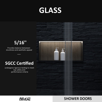 Niveal Ruhr 60 in. W x 76 in. H Sliding Semi-Frameless Shower Door with Clear Glass 4_40a9433e-1e8c-4653-b9f4-da7b27e51cde