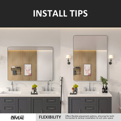 Niveal SM Series Rectangular Framed Wall Bathroom Vanity Mirror