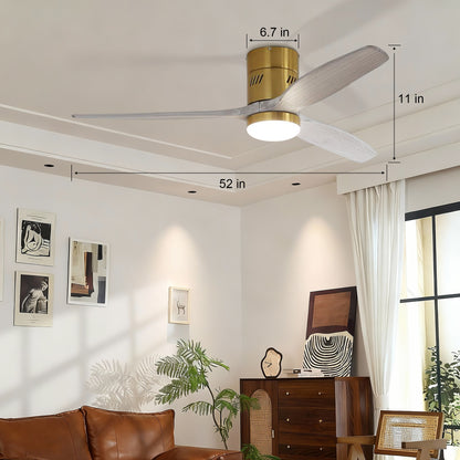 Taimei Ryme 52 in. Flush Mount Ceiling Fan with Light and Remote, DC Motor, Reversible 4_4ac67b56-f15b-4f4a-a0d8-9f46a041d4f1