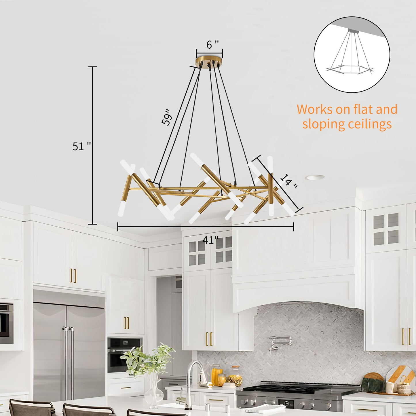 Taimei Cuprum 41 in. 20-Light Iron Modern Chandelier Fixture Branch Design