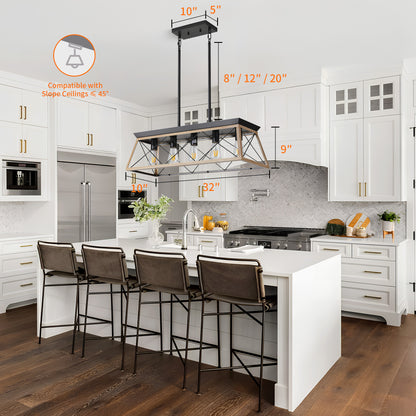 Taimei Vesper 16 in. 4-Light & Rustica 5-Light Farmhouse Industrial Chandelier Light 4_50bd1b1d-2db5-46f1-b0c9-0fb01b6ea61c