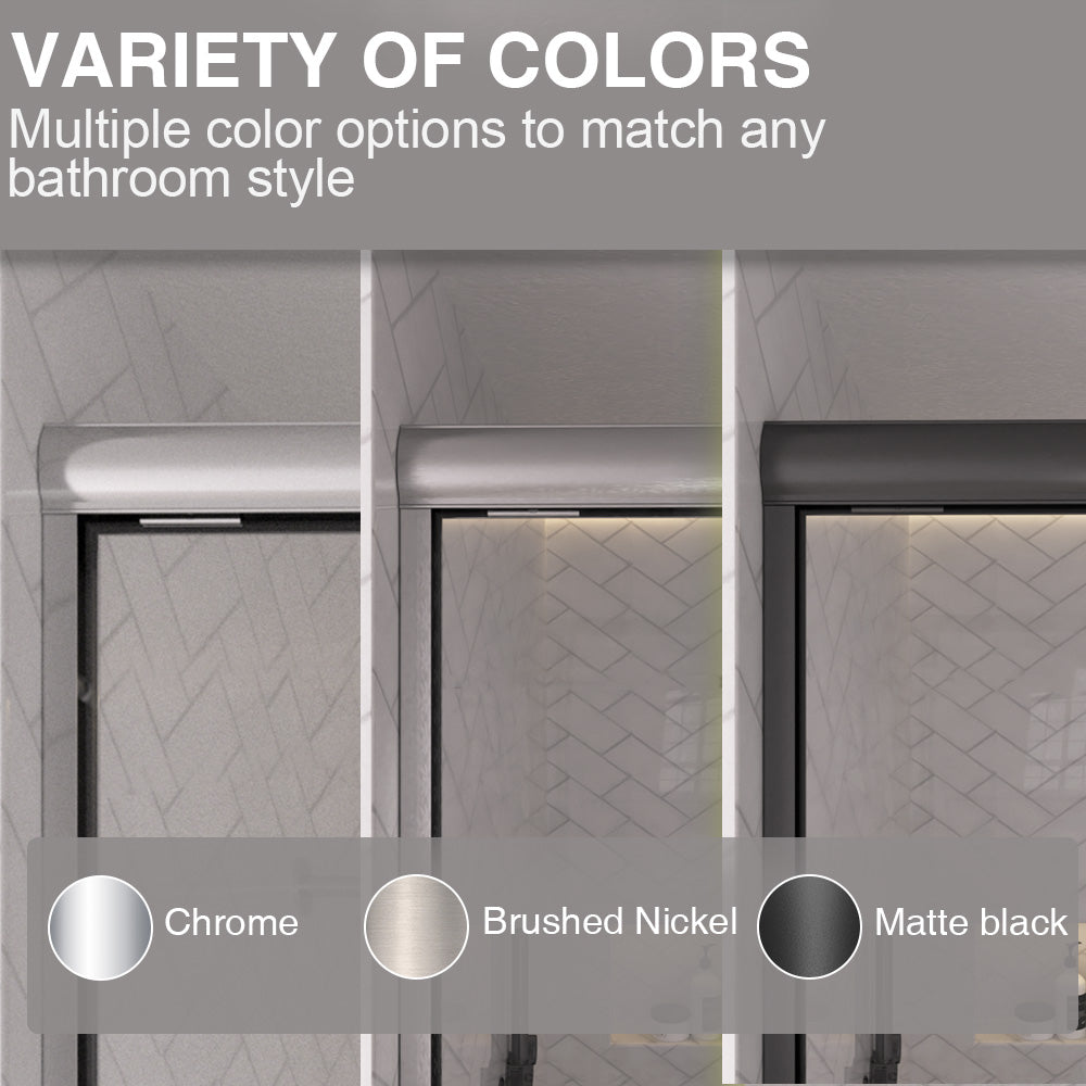 Shine 60 in. W x 56 in. H Semi-Frameless Sliding Tub Door with 1/4 in. Clear Tempered Glass 4_5757ed16-3381-4b88-8b10-b43f36cf1844