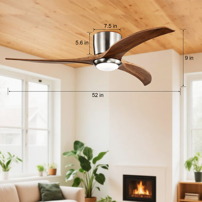 Taimei Niveu 52 in. Flush Mount Standard Ceiling Fan with Dimmable LED with Remote Included DC Motor 4_5bf2ccdb-3c22-4ed9-af28-0411a13c6d2a