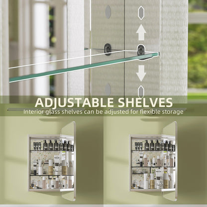 Niveal FMC Series Rectangular Aluminum Recessed/Surface Mount Framed Medicine Cabinet with Mirror