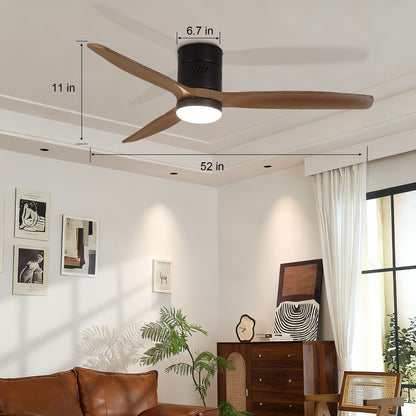 Taimei Ryme 52 in. Flush Mount Ceiling Fan with Light and Remote, DC Motor, Reversible 4_637ca835-420b-4ece-bcfa-298dd1460645
