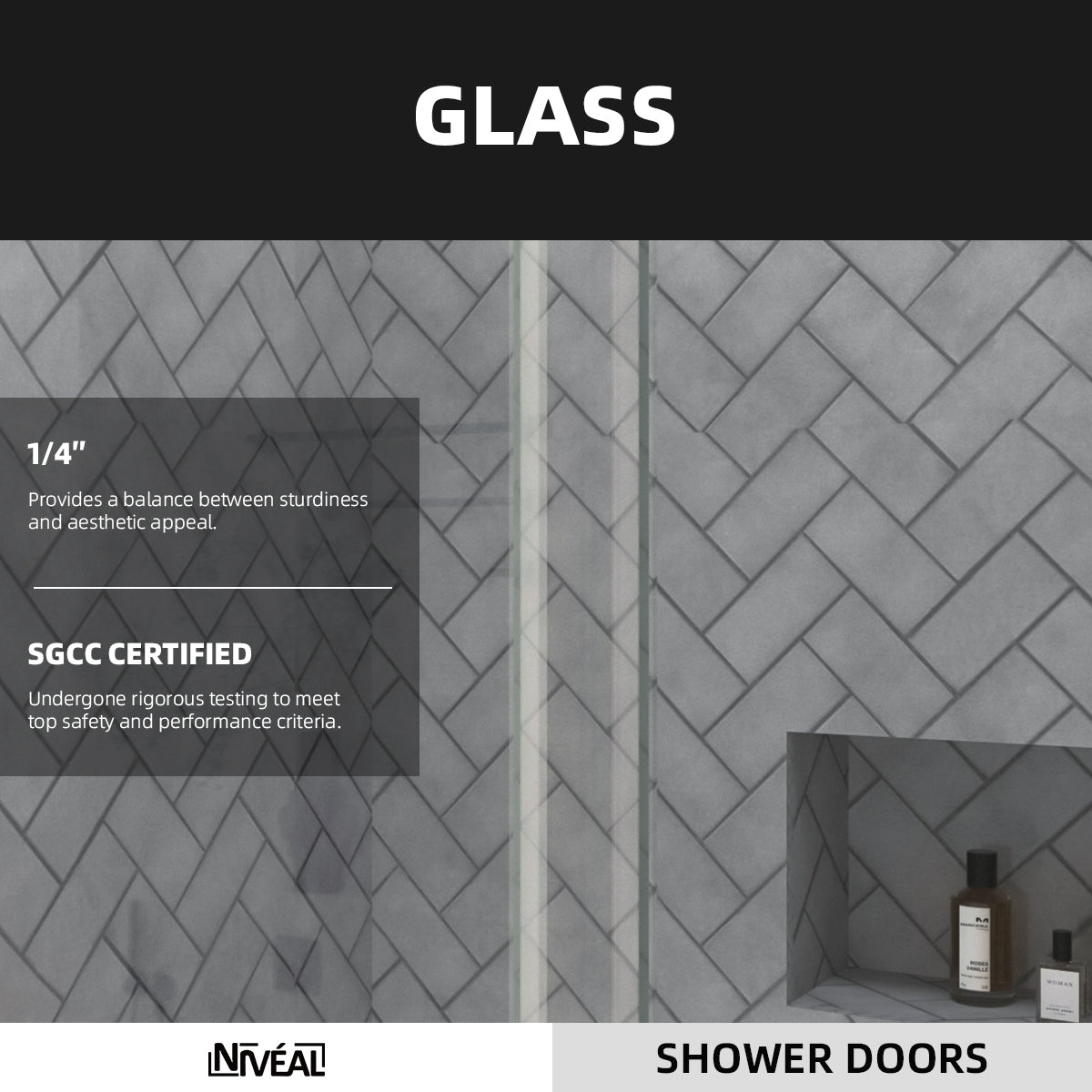Niveal Vista 60 in. W x 60 in. H Sliding Semi-Frameless Tub Door with Clear Glass 4_6ef0a3b1-adcb-46d0-81bd-898a4cb2edca