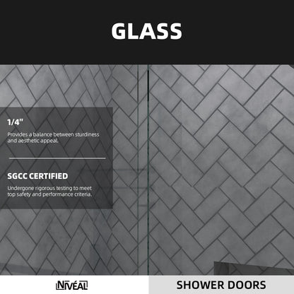 Niveal Bliss 60 in. W x 56 in. H Sliding Semi Frameless Tub Door with Clear Glass 4_749f6c75-df32-4717-bbe6-9ebb60ee756d