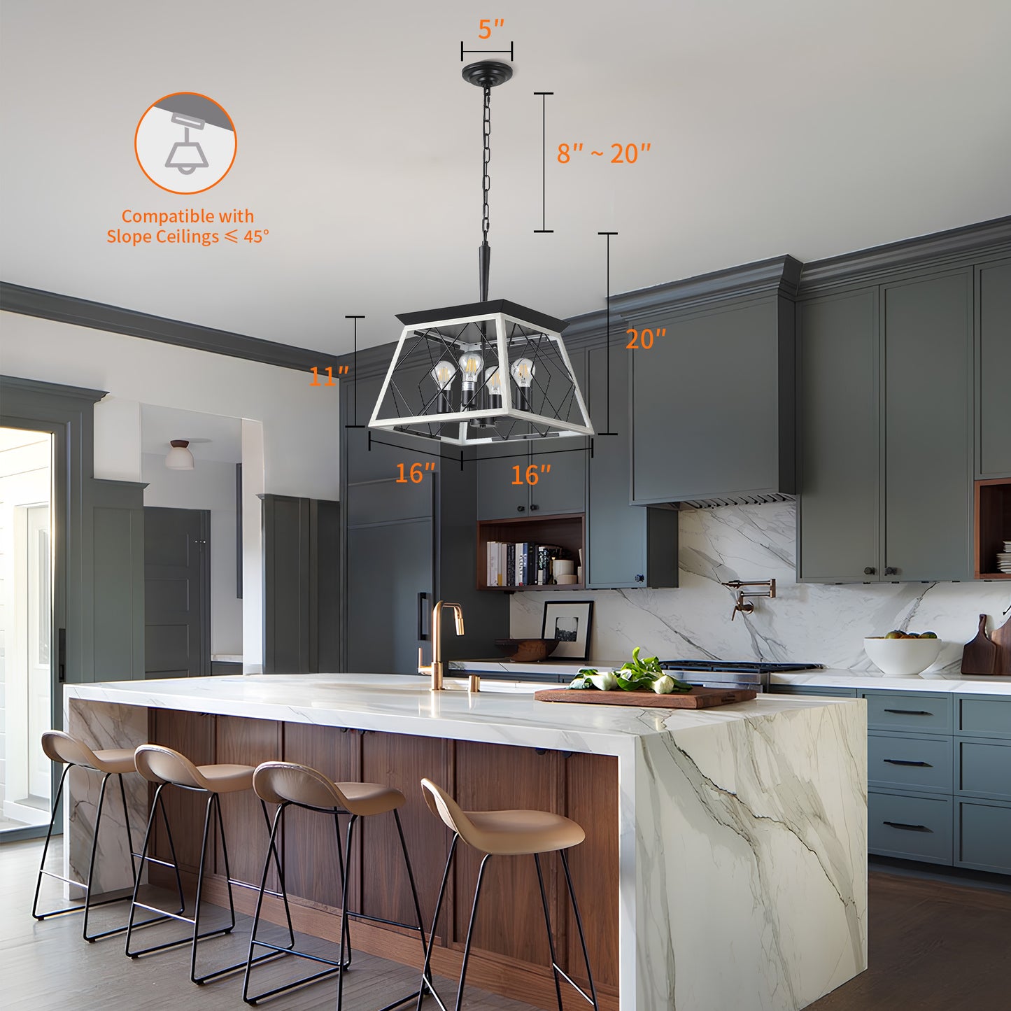 Taimei Vesper 16 in. 4-Light & Rustica 5-Light Farmhouse Industrial Chandelier Light 4_8987d23e-fa71-41d5-a6ca-7b8b2d2e5742