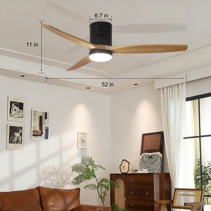Taimei Ryme 52 in. Flush Mount Ceiling Fan with Light and Remote, DC Motor, Reversible 4_97662c5d-8ee5-483d-bdae-295feb929f2b