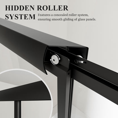 Nivorix Cleo 59 in. W x 56 in. H Sliding Framed Tub Door with Clear Tempered Glass