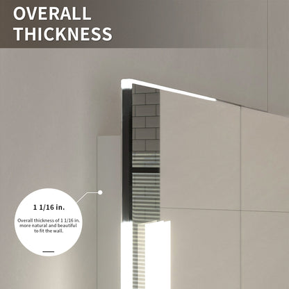 Niveal LMI02 Series Rectangular Frameless LED Wall Bathroom Vanity Mirror