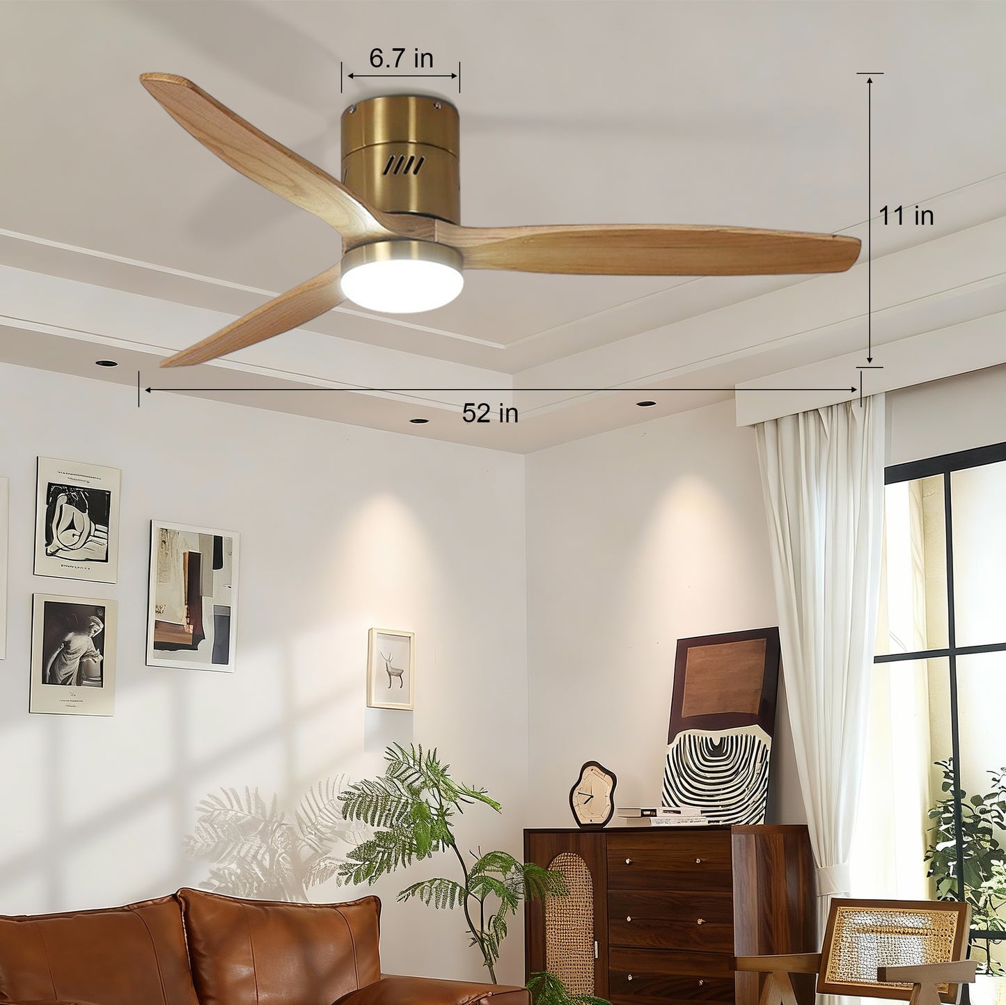 Taimei Ryme 52 in. Flush Mount Ceiling Fan with Light and Remote, DC Motor, Reversible 4_9d708573-a749-41fa-8892-1bf1e59af7a6