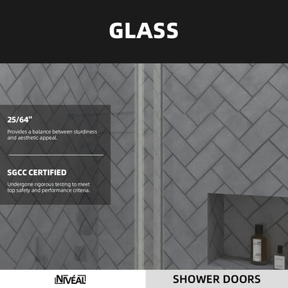 Niveal Koln 60 in. W x 72 in. H Sliding Semi-Frameless Shower Door with Clear Glass 4_a5f00e01-57a8-47b9-8a5d-35a77c5e8a0a