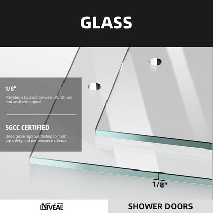 Niveal Luminous 59 in. W x 56 in. H Sliding Framed Tub Door with Clear Tempered Glass 4_a9283444-2725-46fe-bbc6-bfb7342e08dc