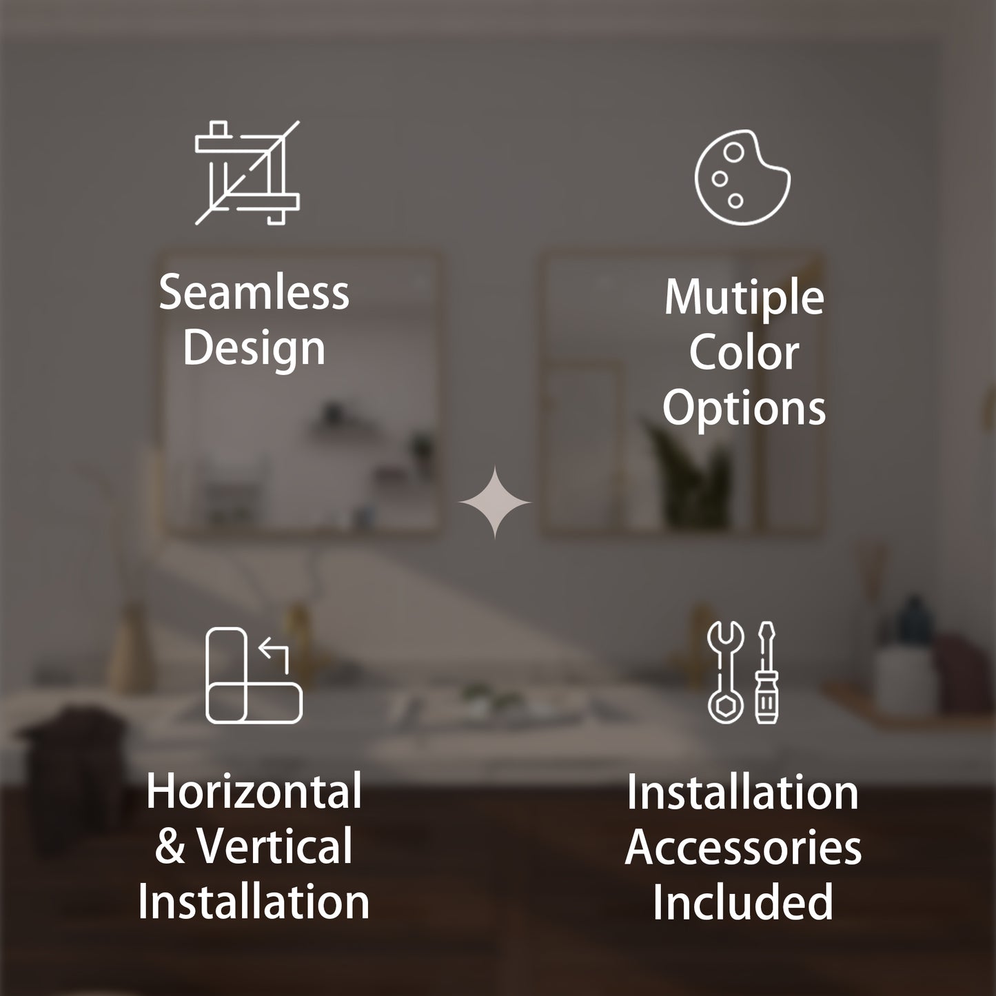 TaiMei 30 in. W x 30 in. H  Rectangular Framed Bathroom Vanity Mirror