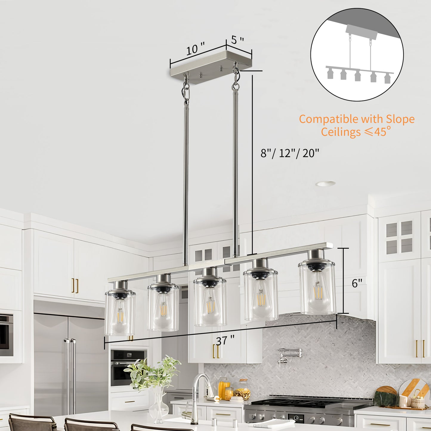 Taimei Aero 37 in. Industrial 5-Light Chandelier with Clear Glass Shades 4_ae540375-331a-45db-871f-2b4cfa99740e