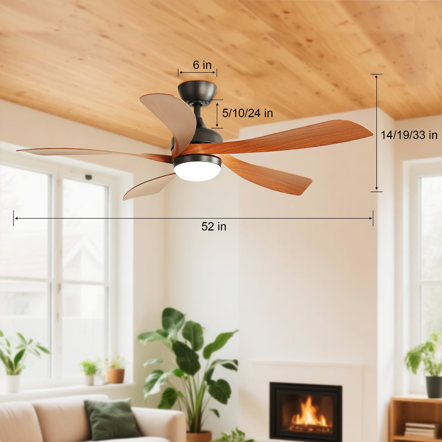 Taimei Sleek 52 in. Ceiling Fan - 5 Precision ABS Blades with Soft LED Light and Whisper-Quiet 6-Speed Remote Control 4_b35ca1b8-0563-429f-bf9a-101b9c9920d3