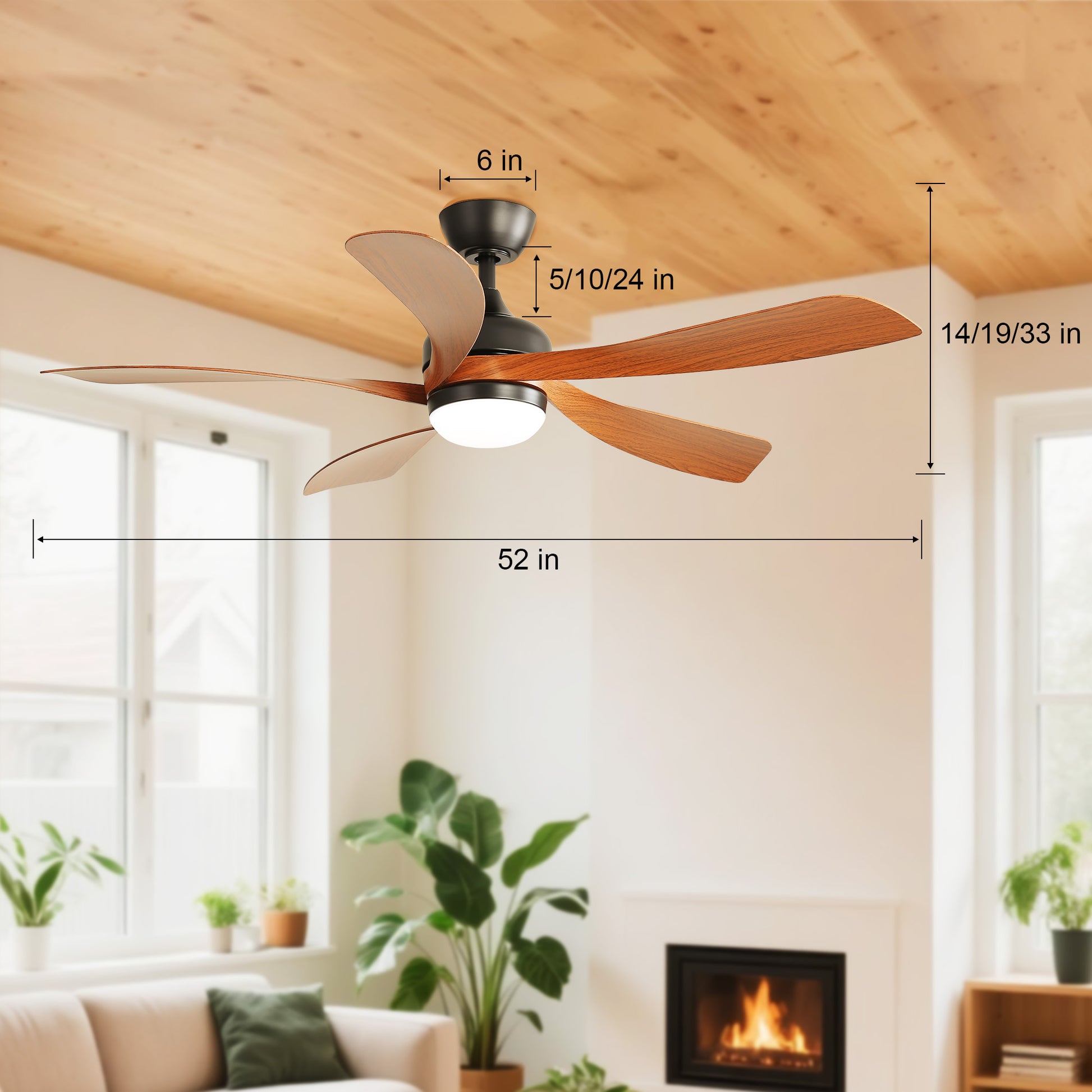 Taimei Sleek 52 in. Ceiling Fan - 5 Precision ABS Blades with Soft LED Light and Whisper-Quiet 6-Speed Remote Control 4_b35ca1b8-0563-429f-bf9a-101b9c9920d3