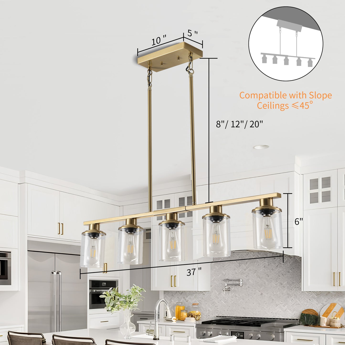 Taimei Aero 37 in. Industrial 5-Light Chandelier with Clear Glass Shades 4_b3b18d9a-764a-4751-99f1-9199d6904074