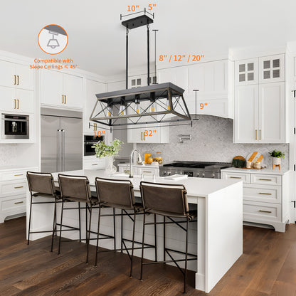 Taimei Vesper 16 in. 4-Light & Rustica 5-Light Farmhouse Industrial Chandelier Light 4_d3df3411-cdf5-489b-a36e-d06b5fba3b18