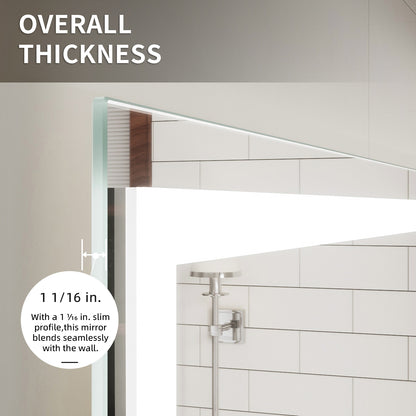 Niveal LMV Series Rectangular Frameless LED Wall Bathroom Vanity Mirror in Silver 4_db97caf4-fd36-4726-b2c8-472b54b0166c