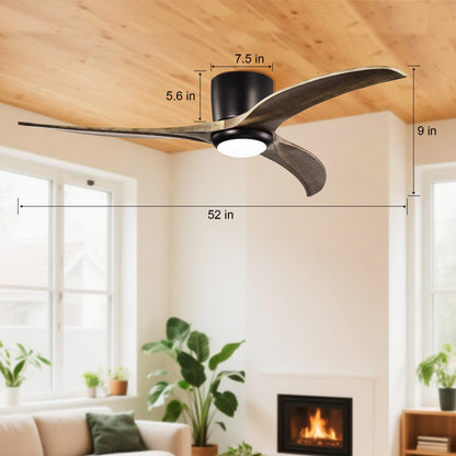 Taimei Niveu 52 in. Flush Mount Standard Ceiling Fan with Dimmable LED with Remote Included DC Motor 4_ddf813b6-598d-4c57-81b8-887b3e4d8ed2