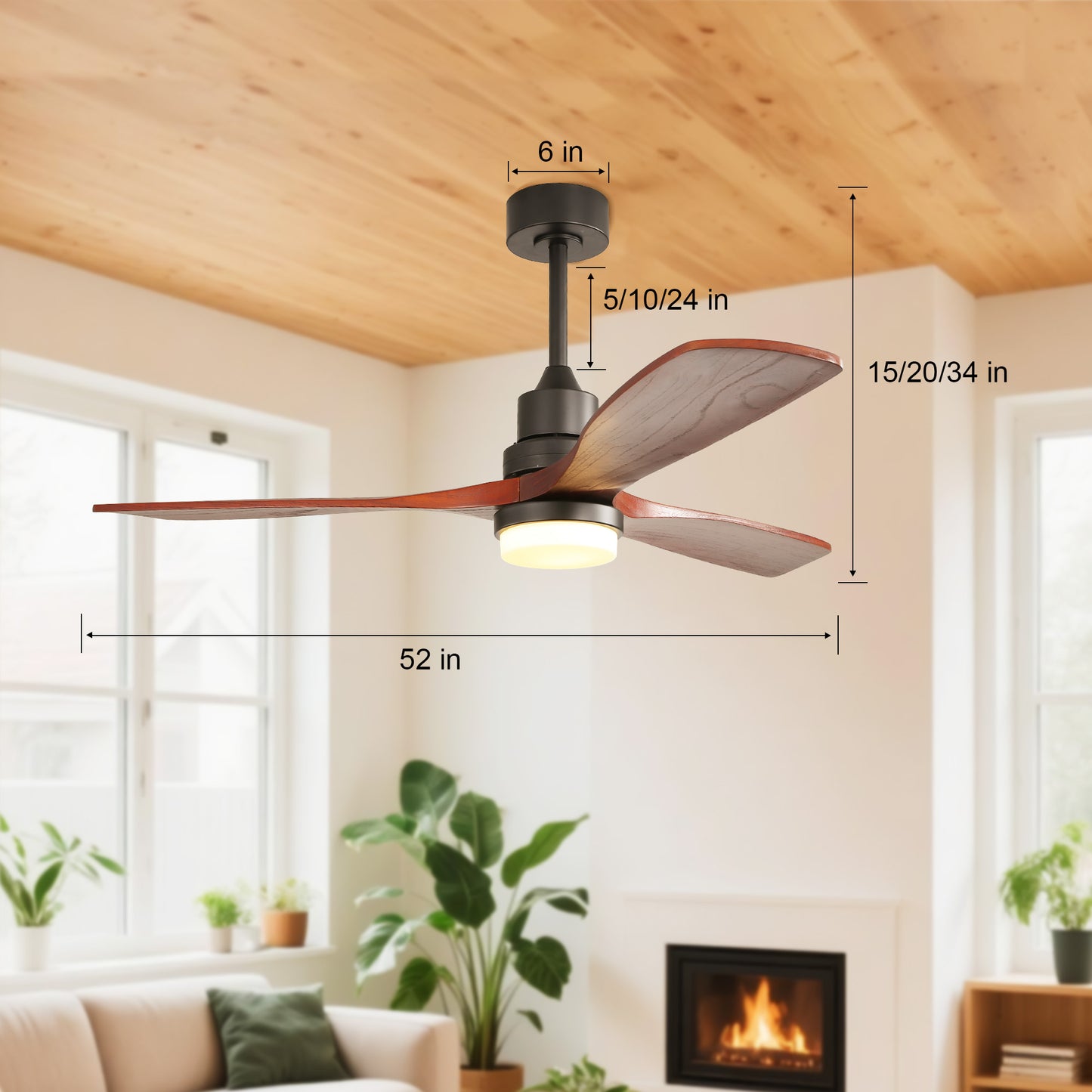 Taimei Nimis 52 in. Downrod Standard Ceiling Fan with Integrated LED with Remote Included DC Motor 4_e6557038-f6e7-4dcc-bafb-a642c651e949