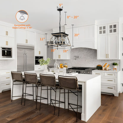 Taimei Vesper 16 in. 4-Light & Rustica 5-Light Farmhouse Industrial Chandelier Light 4_ec23809e-1ffa-4d01-841a-0fc1527ba86a