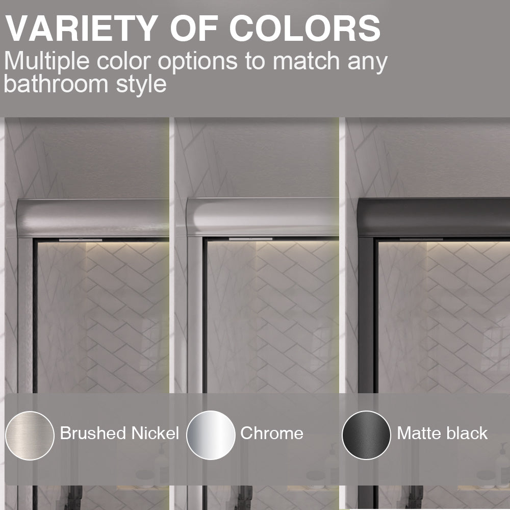 Shine 60 in. W x 56 in. H Semi-Frameless Sliding Tub Door with 1/4 in. Clear Tempered Glass 4_f3174abb-56bd-479f-bfe1-c2626bf15e15