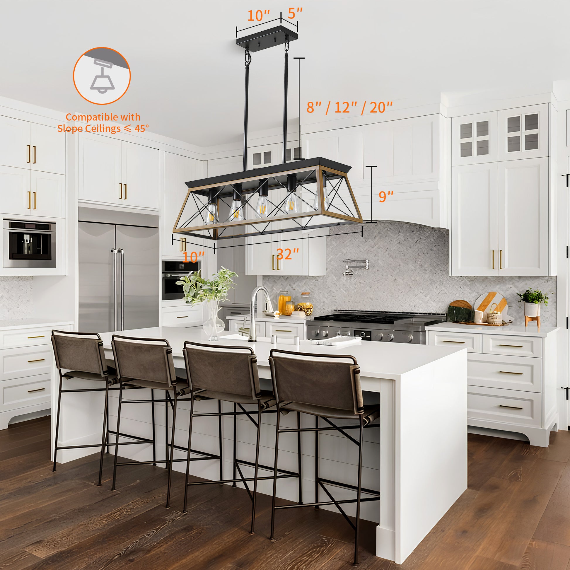 Taimei Vesper 16 in. 4-Light & Rustica 5-Light Farmhouse Industrial Chandelier Light 4_ffc4d17e-2c6c-42ea-87a2-5362d34b2a7a