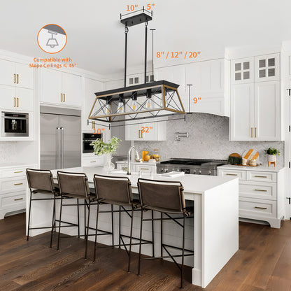 Taimei Vesper 16 in. 4-Light & Rustica 5-Light Farmhouse Industrial Chandelier Light 4_ffc4d17e-2c6c-42ea-87a2-5362d34b2a7a